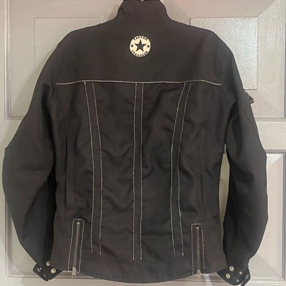 Speed and Strength Woman’s Black Leopard Lined Motorcycle Jacket Embroidered No - Picture 6 of 11